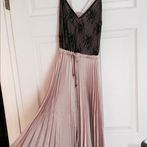 Black Lace & Pink Satin Vintage Style Dress